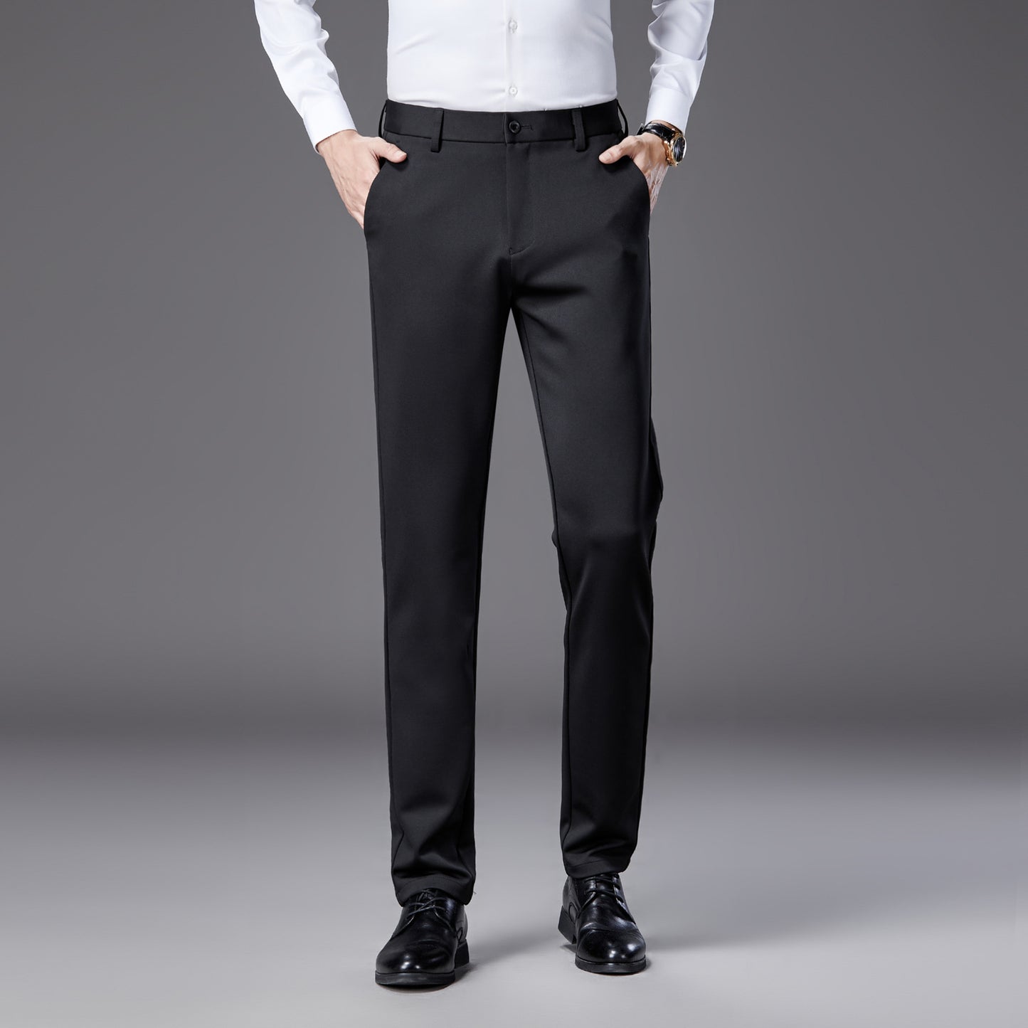 Pantalon droit pour homme, style business casual