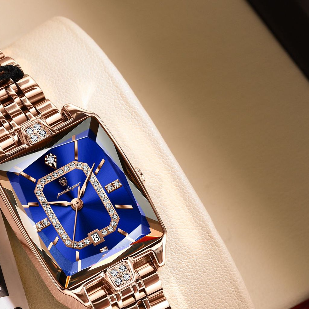 Montre carrée en quartz pour femmes