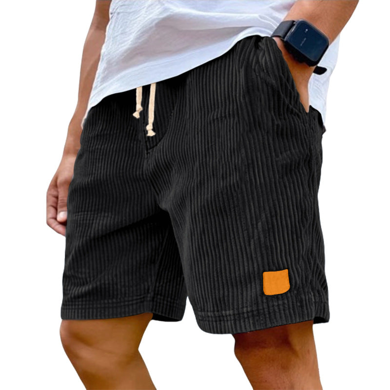 Short décontracté rétro en velours côtelé pour homme
