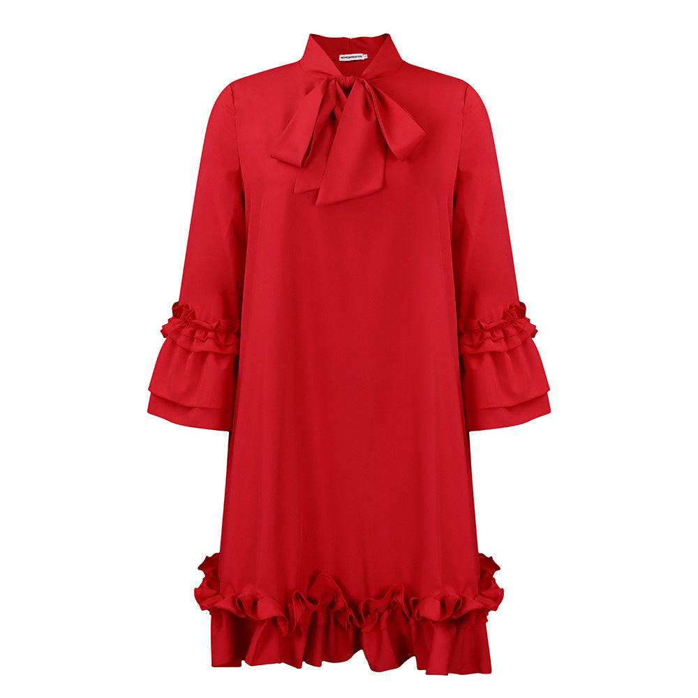 Habit :Robe ample à manches à volants pour femme