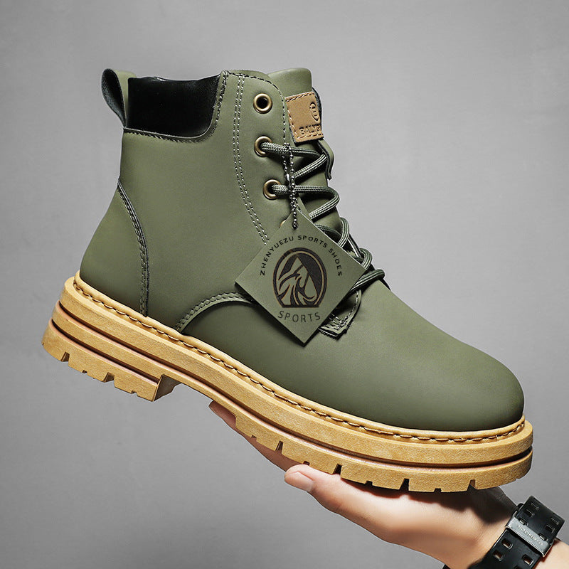 Bottes en cuir pour hommes décontractées et étanches