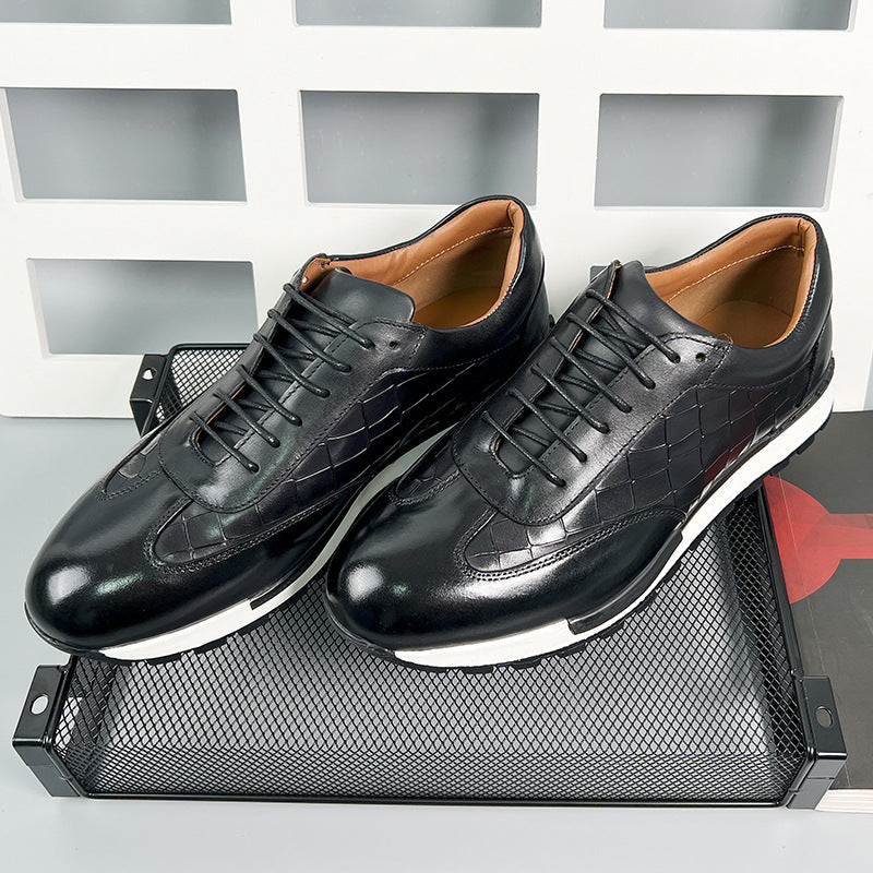 Chaussures décontractées de type richelieu en cuir pour homme