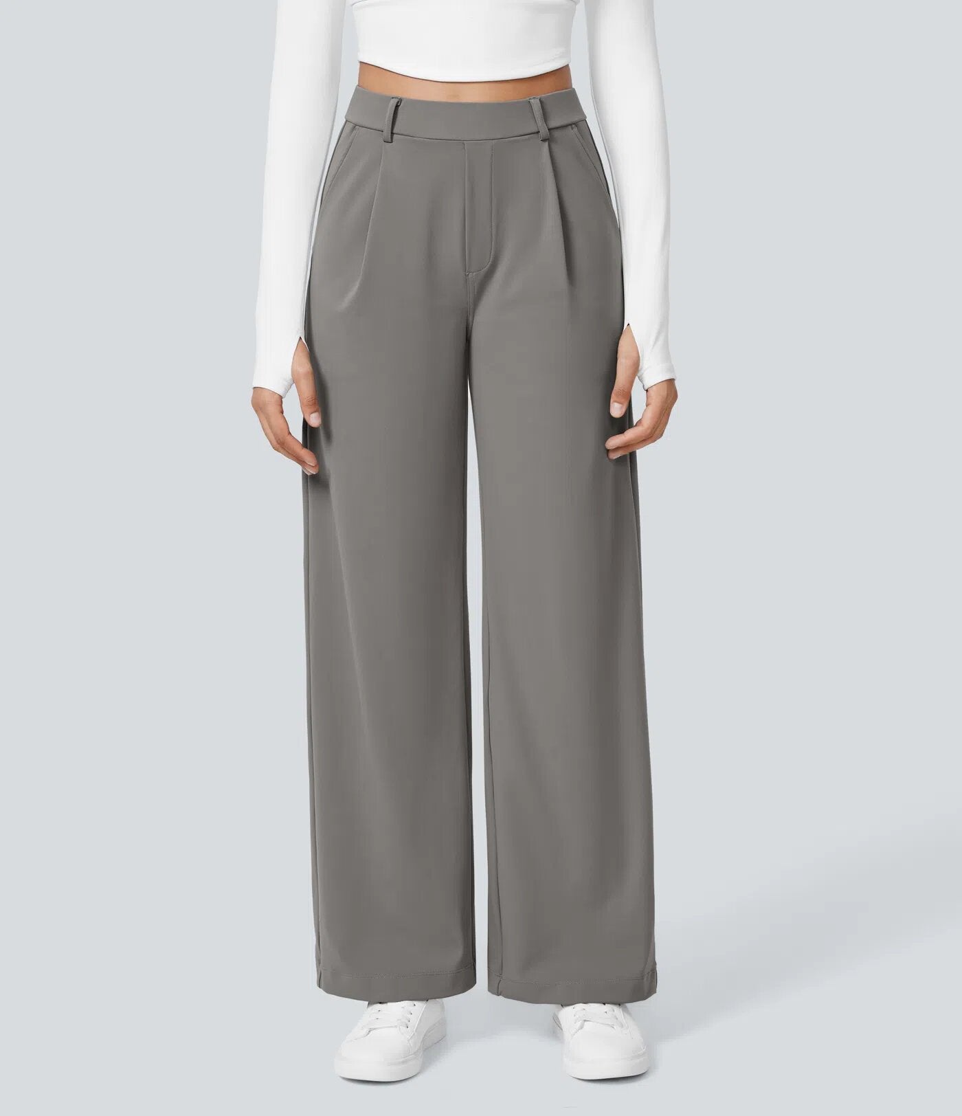 Pantalon droit taille haute pour femmes