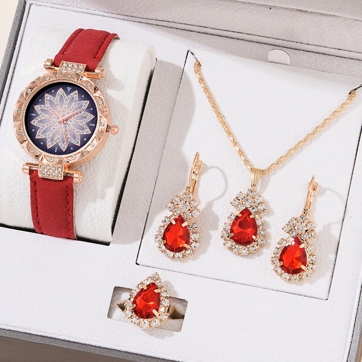 Montre pour femmes à la mode Ensemble Montre-bracelet décontractée à quartz