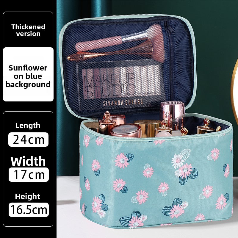 Nouvellement amélioré sac cosmétique extra-large portable 2021 nouveau produit de soins de la peau sac de cosmétiques voyage sac en tissu imperméable renforcé pour femmes