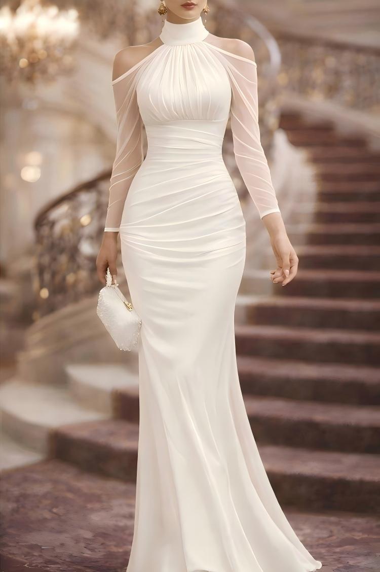 Robe de soirée élégante pour femmes avec col licou
