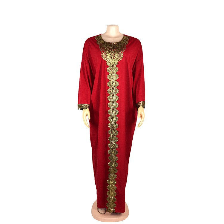 Robe à bordure en dentelle extensible