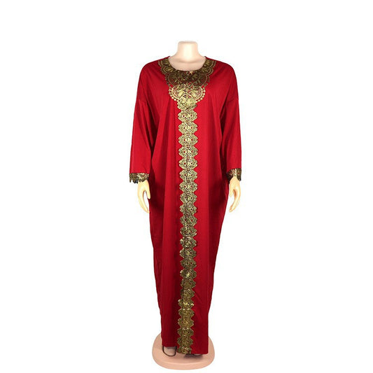Robe à bordure en dentelle extensible