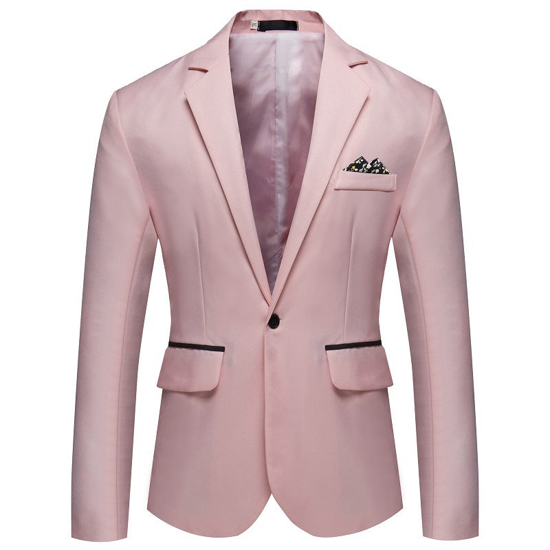 Veste de costume décontractée pour hommes à simple boutonnage