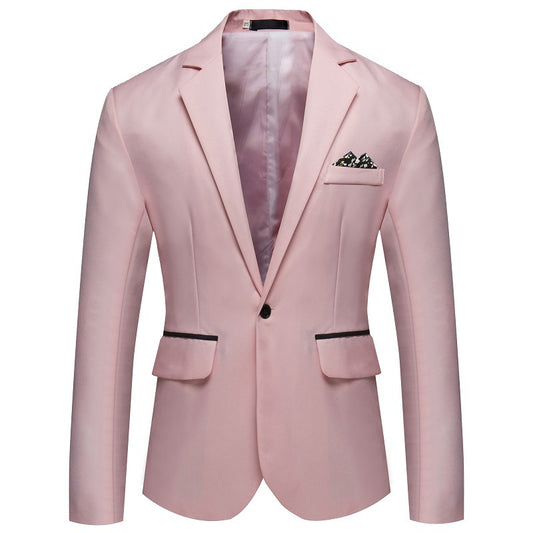 Veste de costume décontractée pour hommes à simple boutonnage