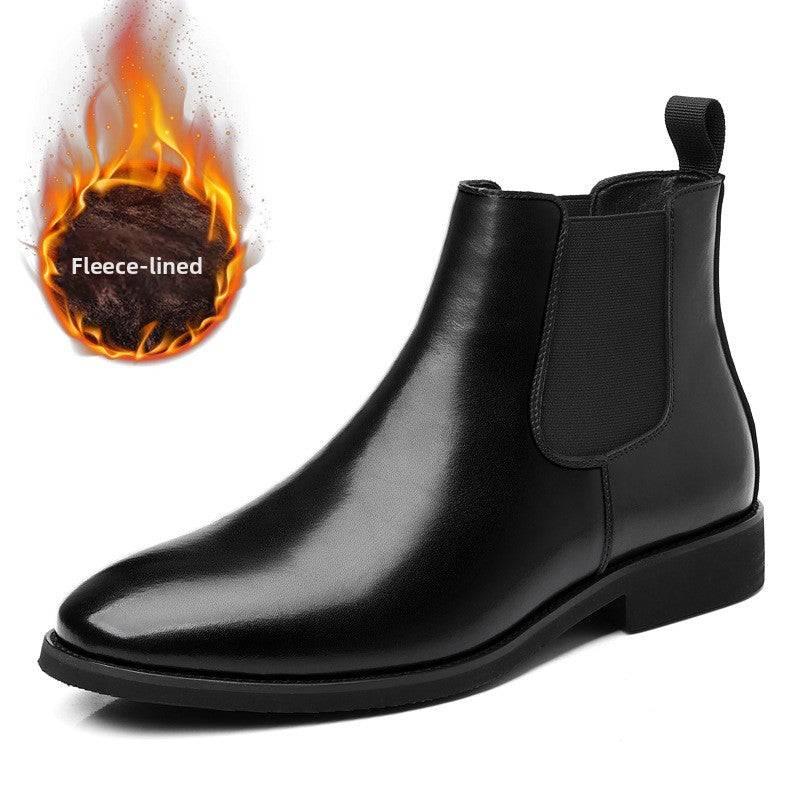 Bottes Chelsea classiques pour hommes Bottines en cuir d'hiver