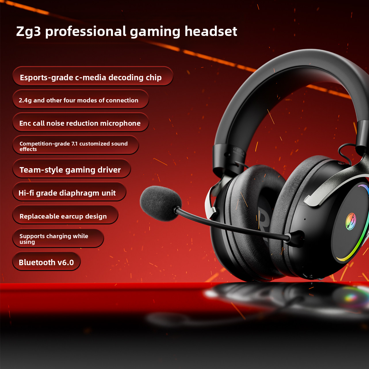 Casque de jeu Zg3 E-Sports