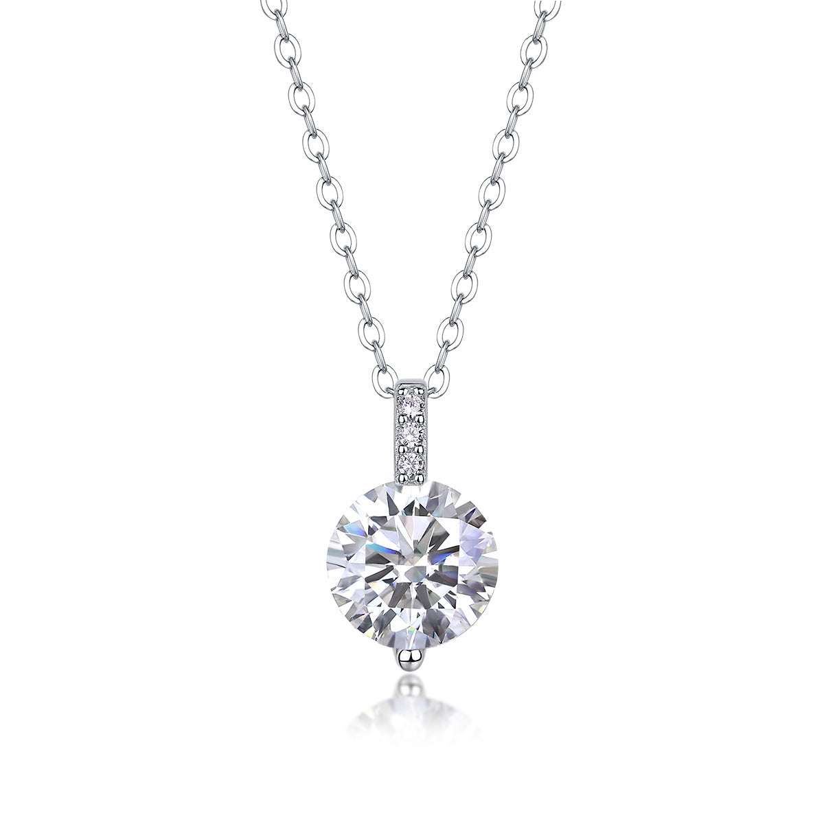 Collier pendentif géométrique en moissanite et argent sterling