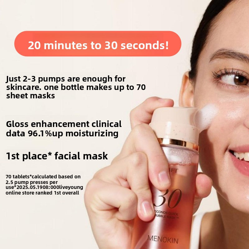 Masque visage hydratant en mousse à bulles pour un teint éclatant