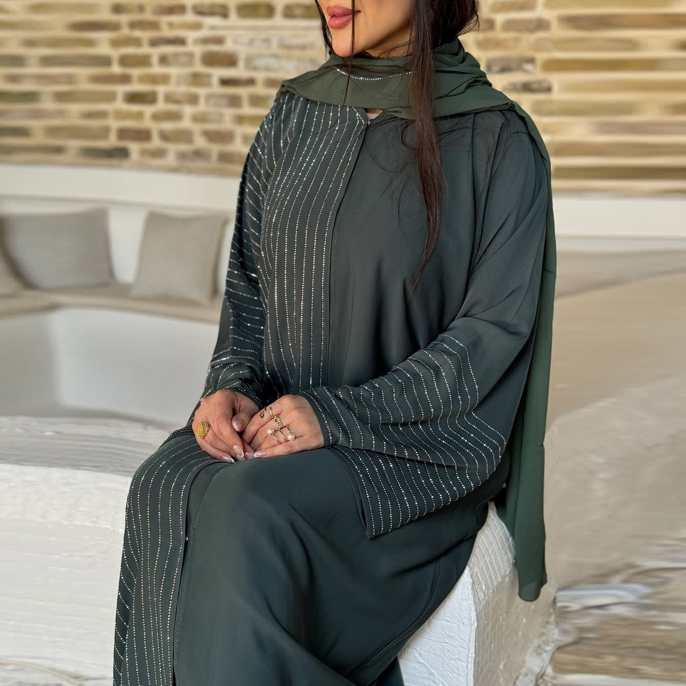 Robe Abaya pour femmes avec strass