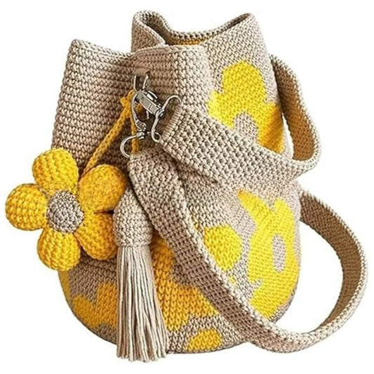 Sac fourre-tout floral au crochet fait main