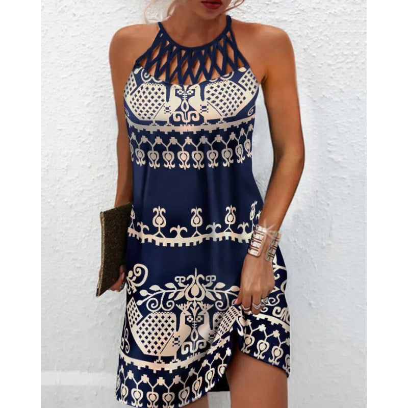 Robe pour femmes à imprimé floral avec col licou