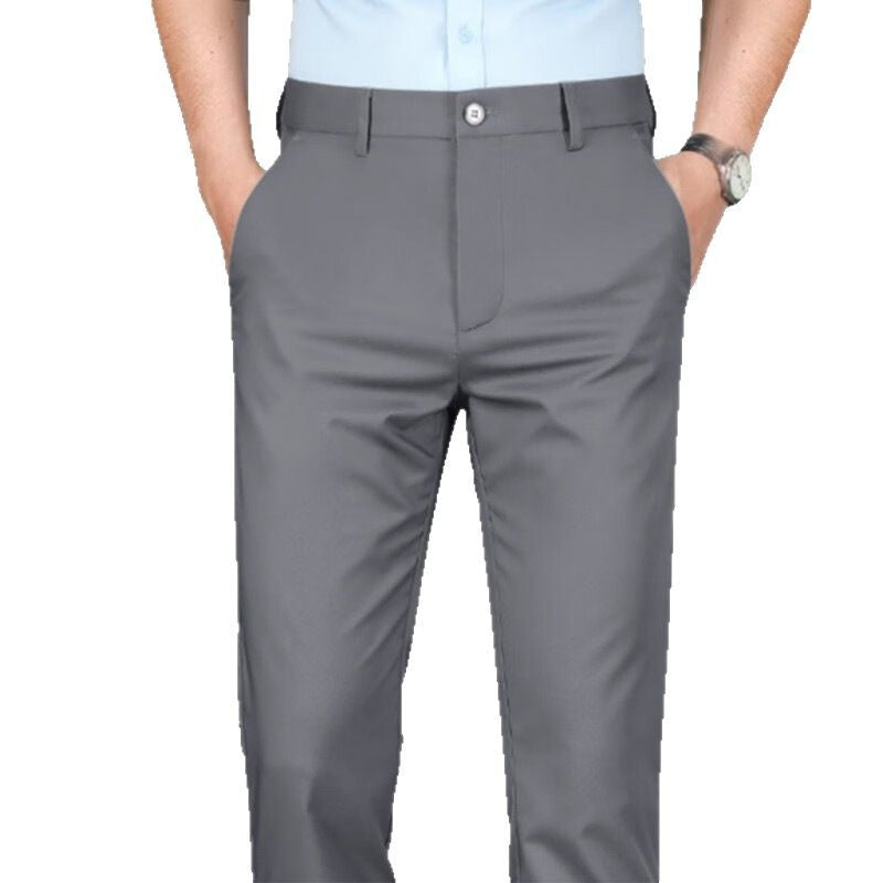 Pantalon décontracté à jambes droites élastiques pour homme