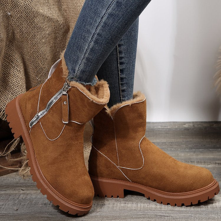 Bottes d'hiver en neige doublées en peluche