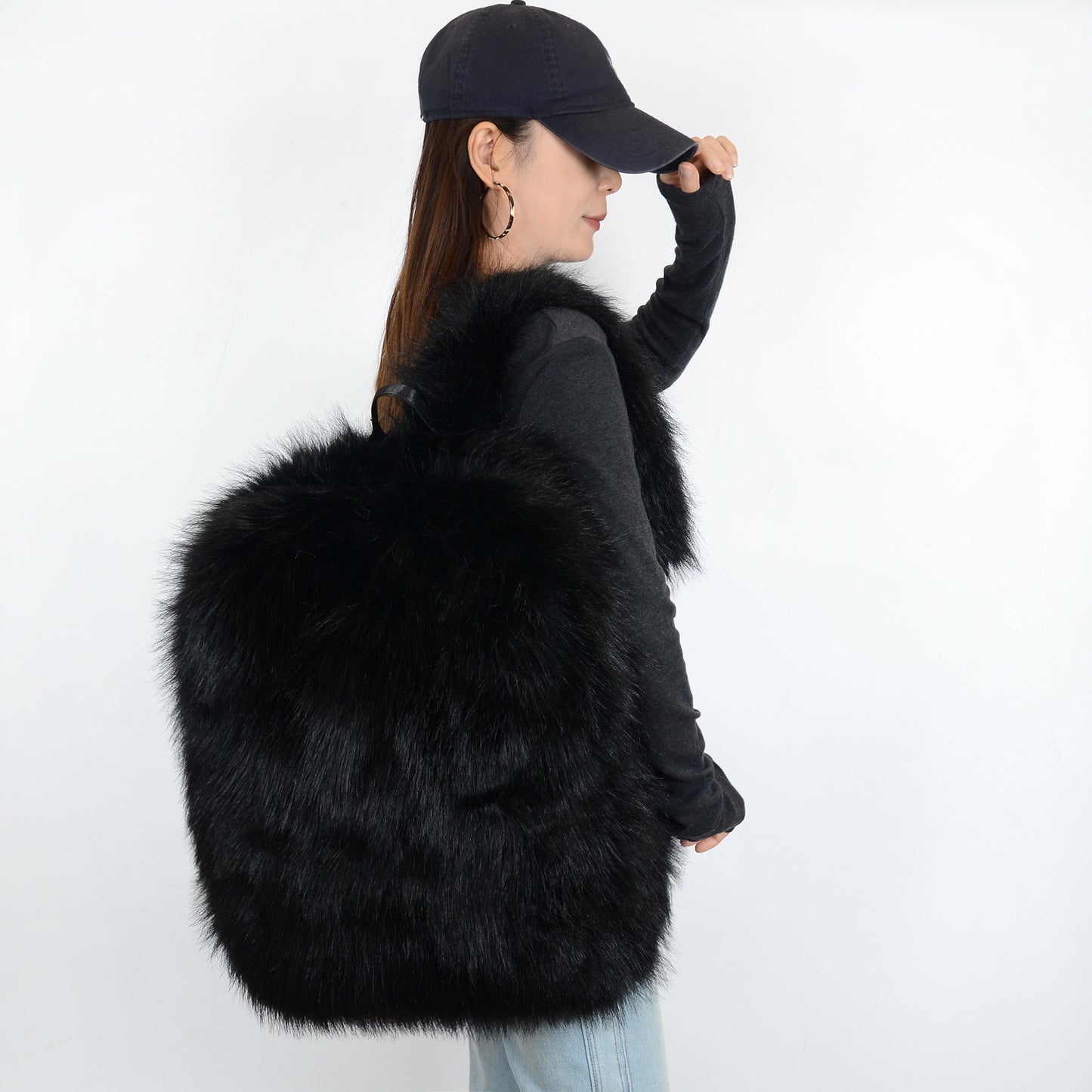 Sac à dos en peluche grande capacité