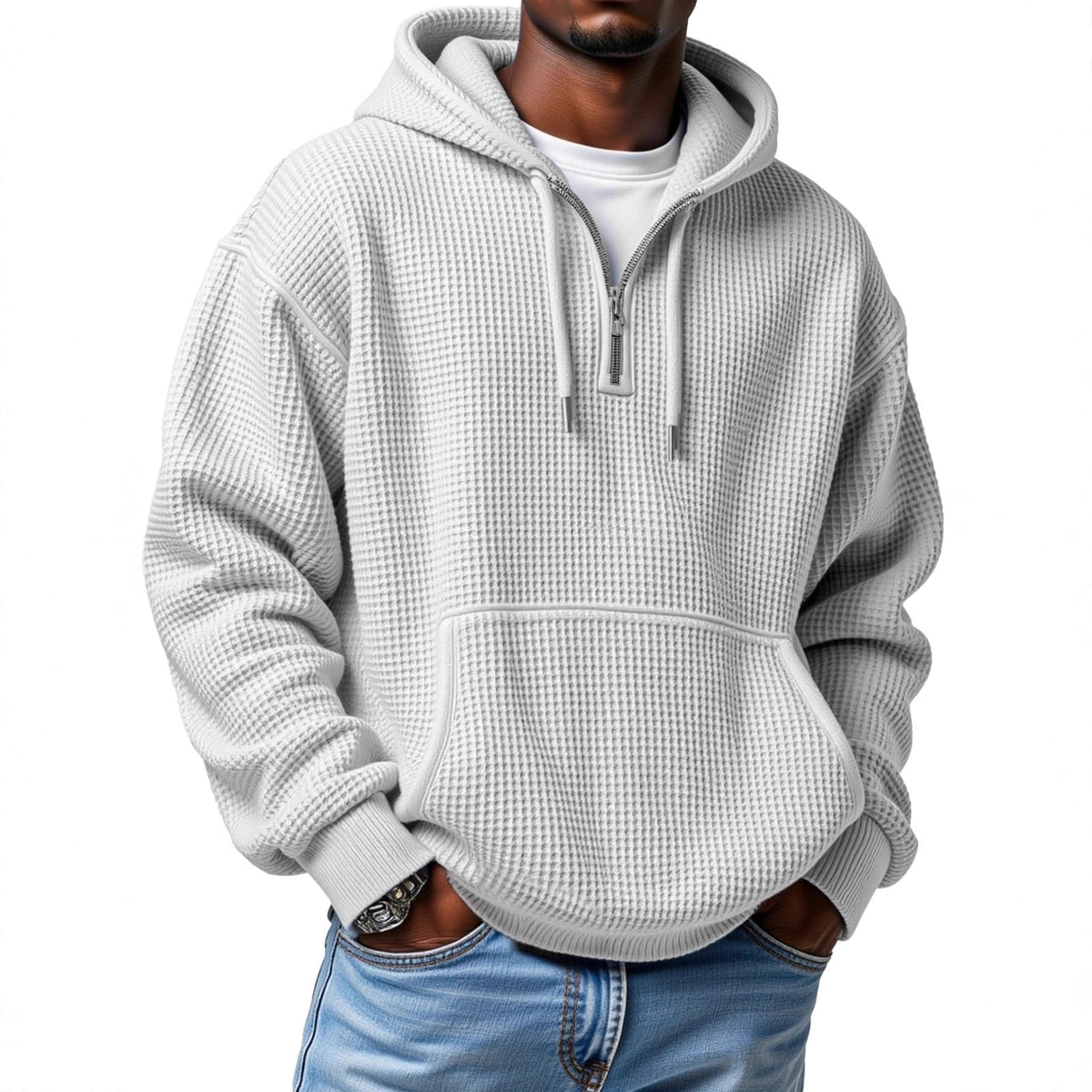 Sweat à capuche gaufré pour homme