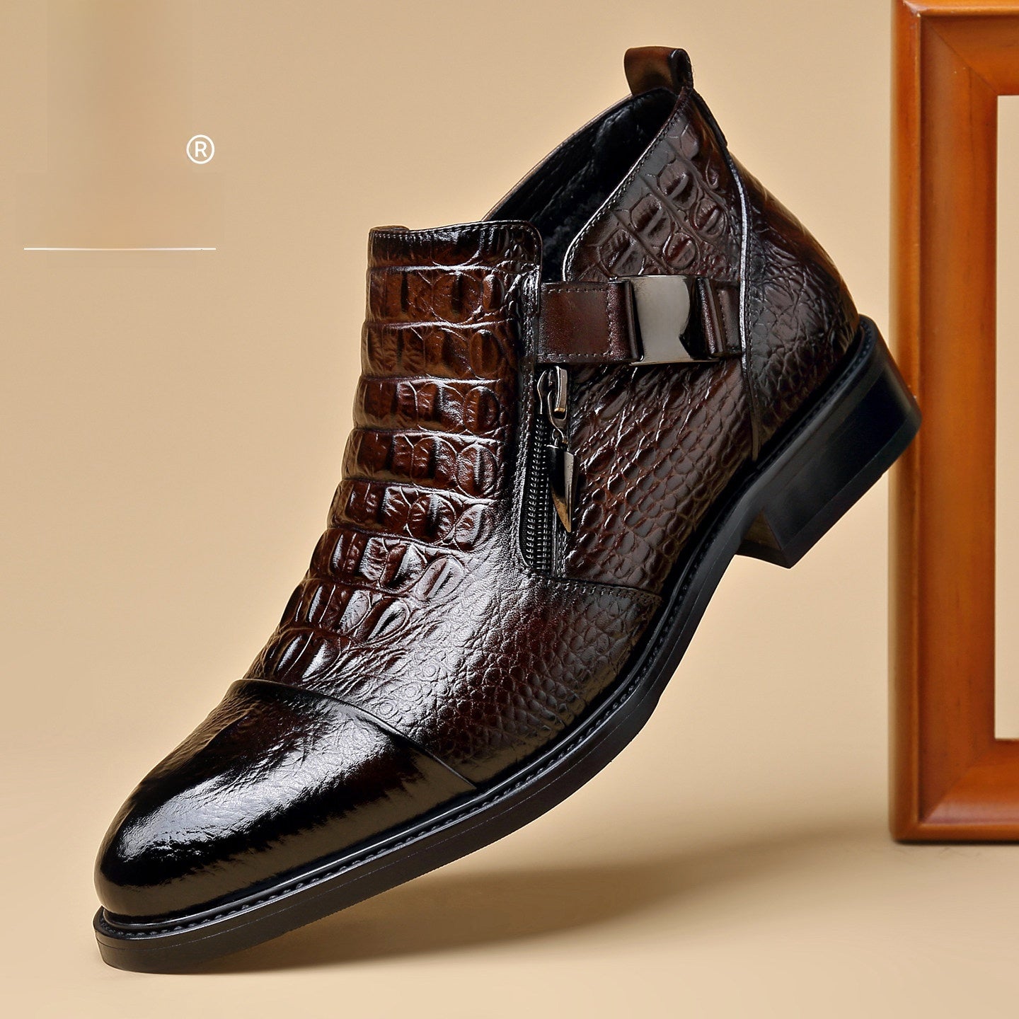 Bottes Chelsea décontractées en cuir véritable doublé de molleton