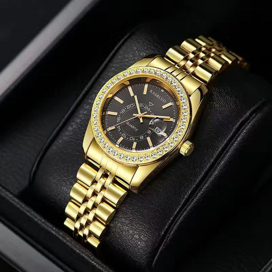 Montre pour femme à quartz avec calendrier et fonction lumineuse