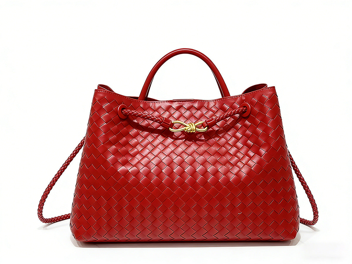 Sac fourre-tout tissé avec boucle en corde métallique
