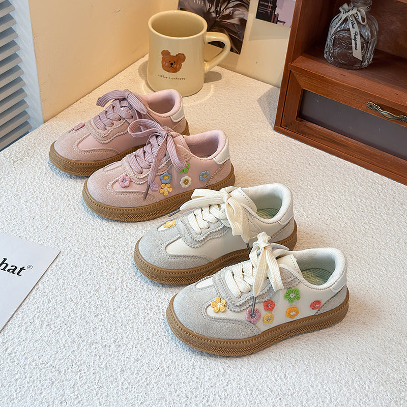 Baskets décontractées à fleurs pour filles