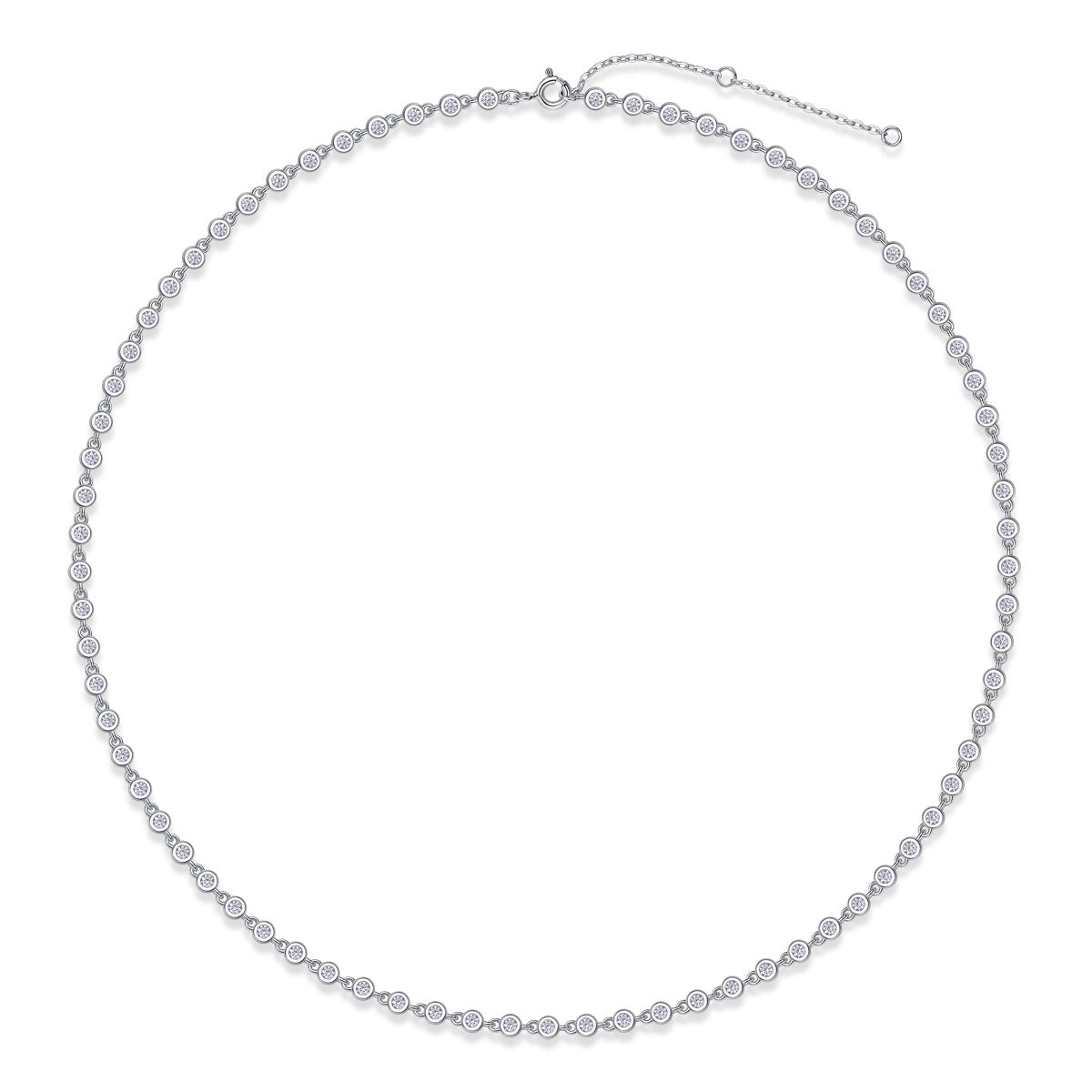 Collier pendentif géométrique en moissanite et argent sterling
