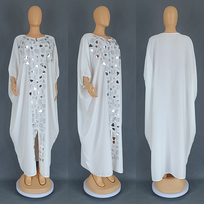 Habit :Robe ample à empiècements brodés pour femme