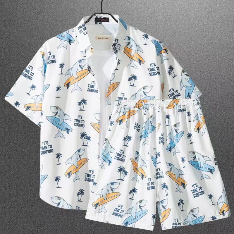 Habit :Ensemble chemise à manches courtes à fleurs