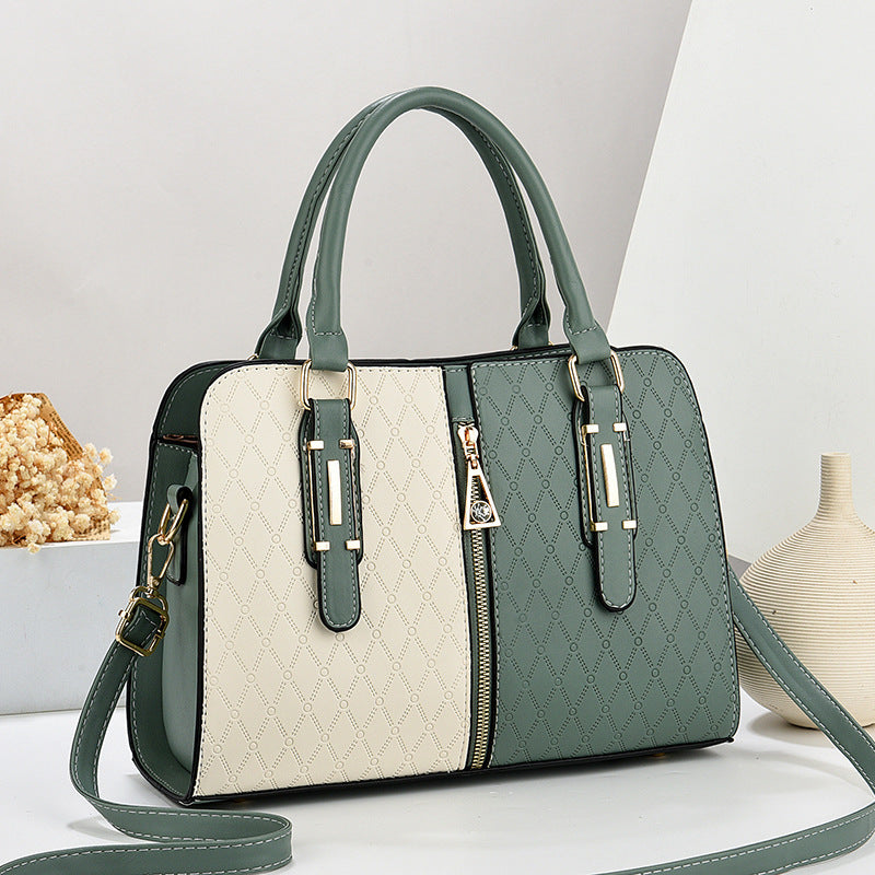 Sac bandoulière en PU pour femmes avec design contrasté