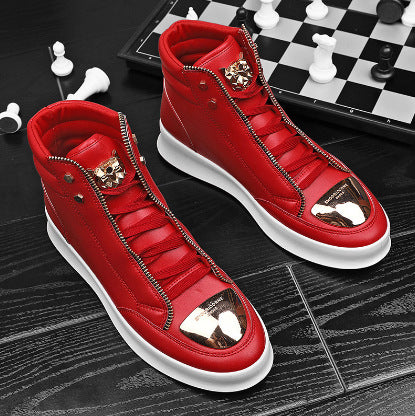 Bottes décontractées montantes en cuir pour hommes