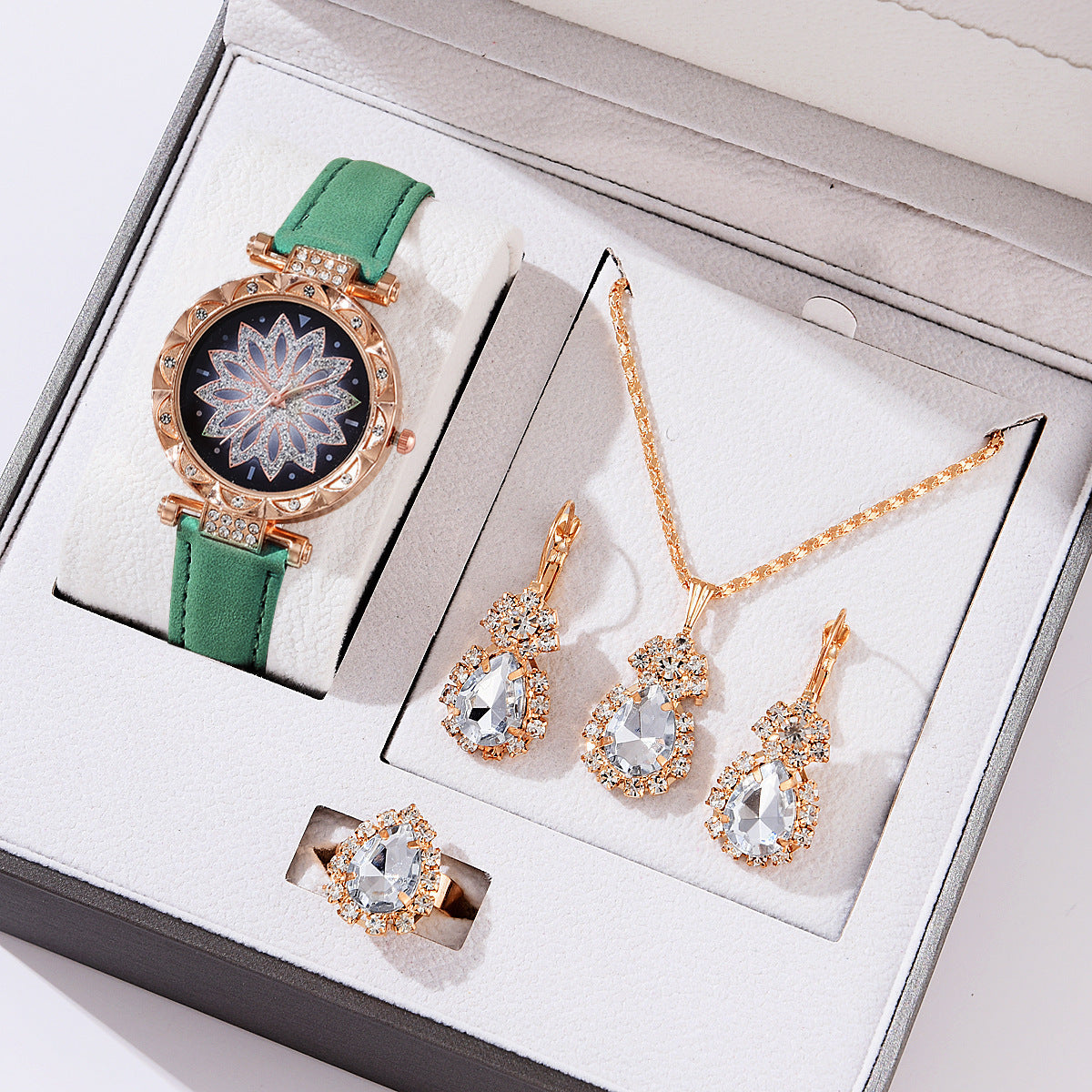 Montre pour femmes à la mode Ensemble Montre-bracelet décontractée à quartz