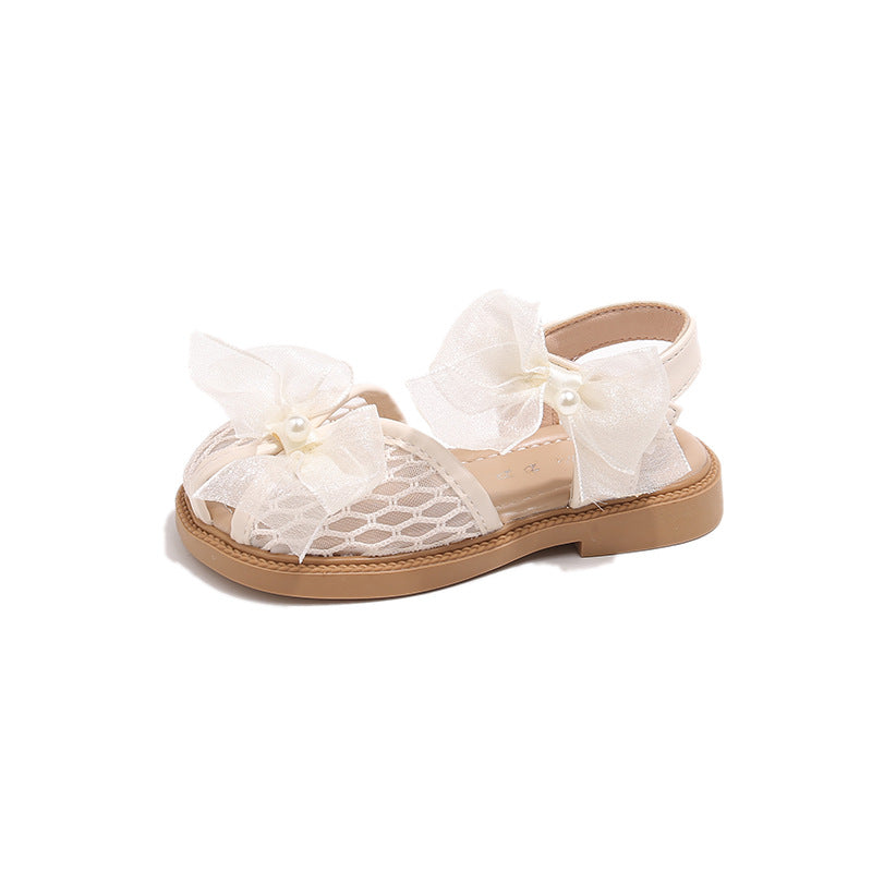 Sandales à nœud pour filles, semelle souple