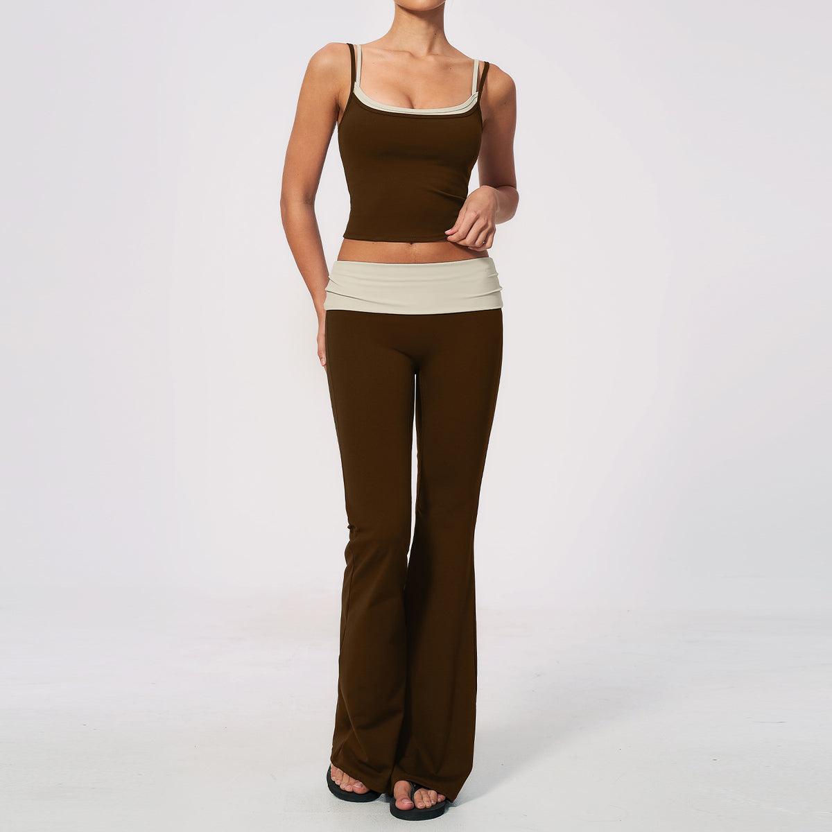 Ensemble de yoga sans coutures pour femmes, taille haute, amincissant le ventre et rehaussant les fesses