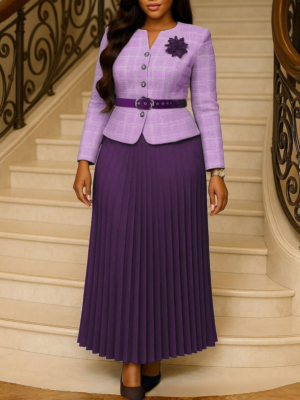 Habit :Ensemble veste et jupe élégant pour femme