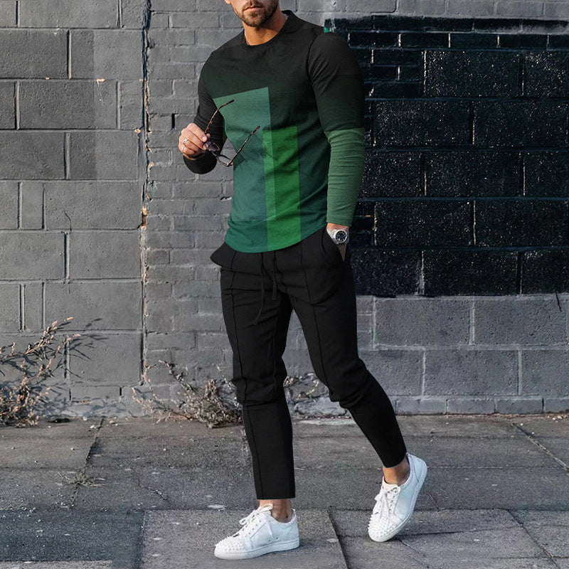 Ensemble pull et pantalon de survêtement décontracté pour homme, imprimé 3D