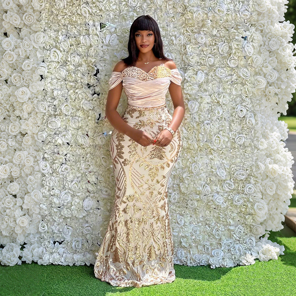 Habit :robe longue à sequins