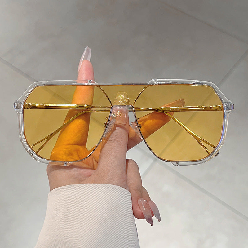 Lunettes de soleil carrées à monture métallique Fashion Protection UV400