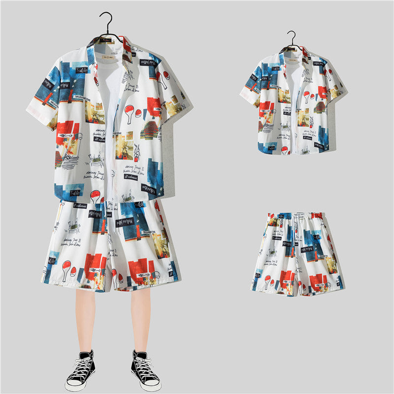Habit :Ensemble chemise à manches courtes à fleurs