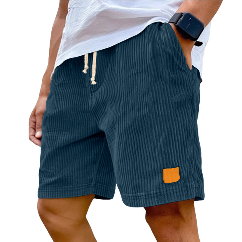 Short décontracté rétro en velours côtelé pour homme