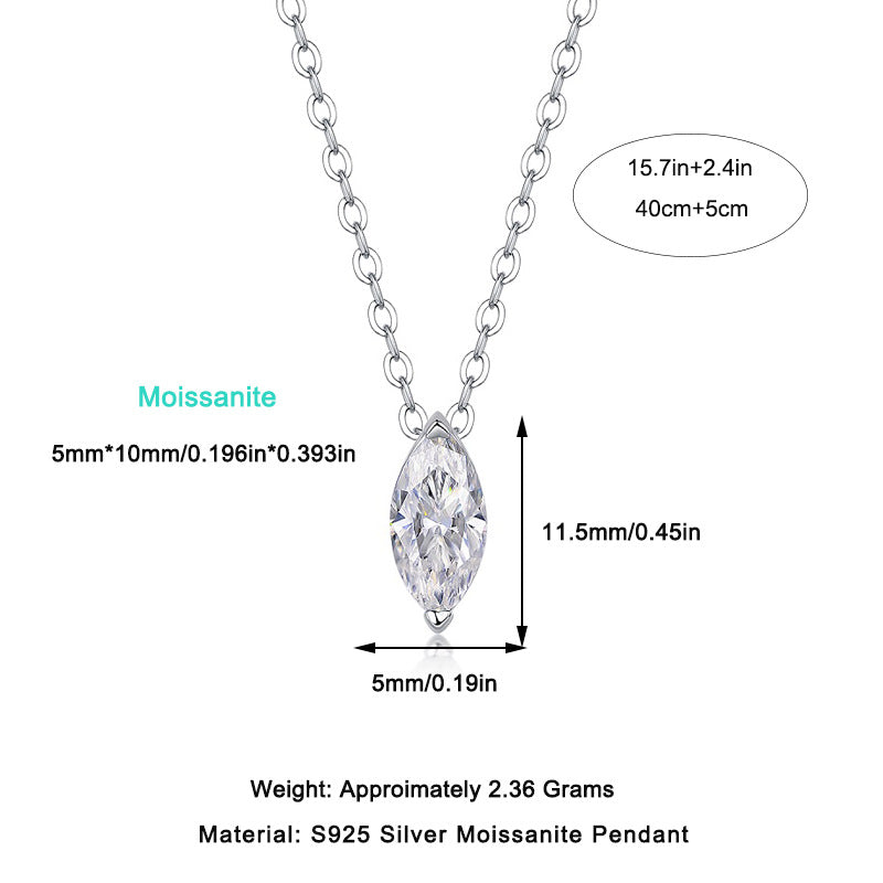 Collier pendentif géométrique en moissanite et argent sterling