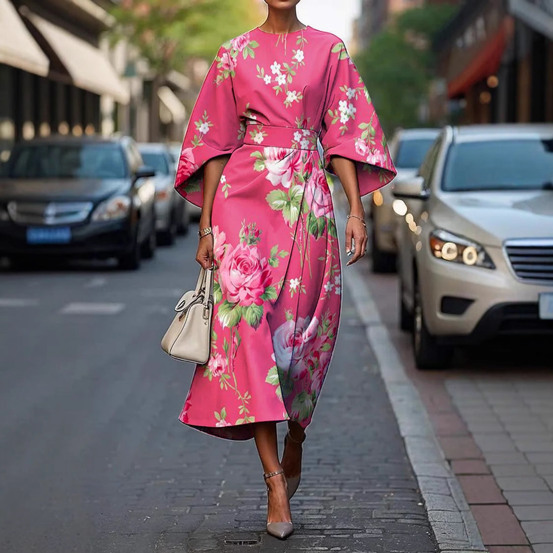 Robe élégante imprimée pour femmes