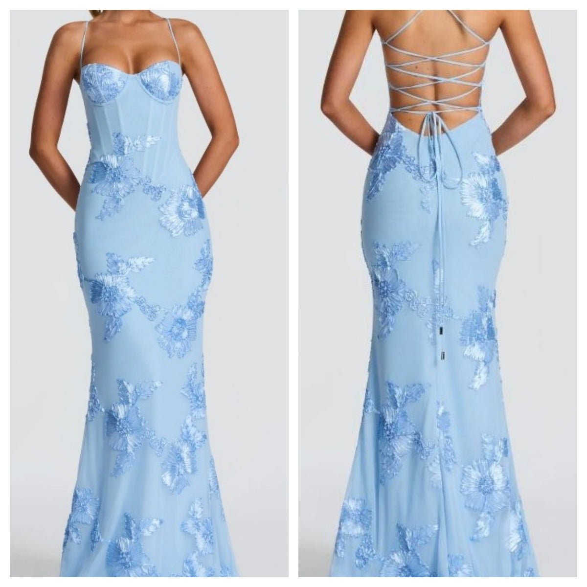 Robe de soirée élégante dos nu en jacquard