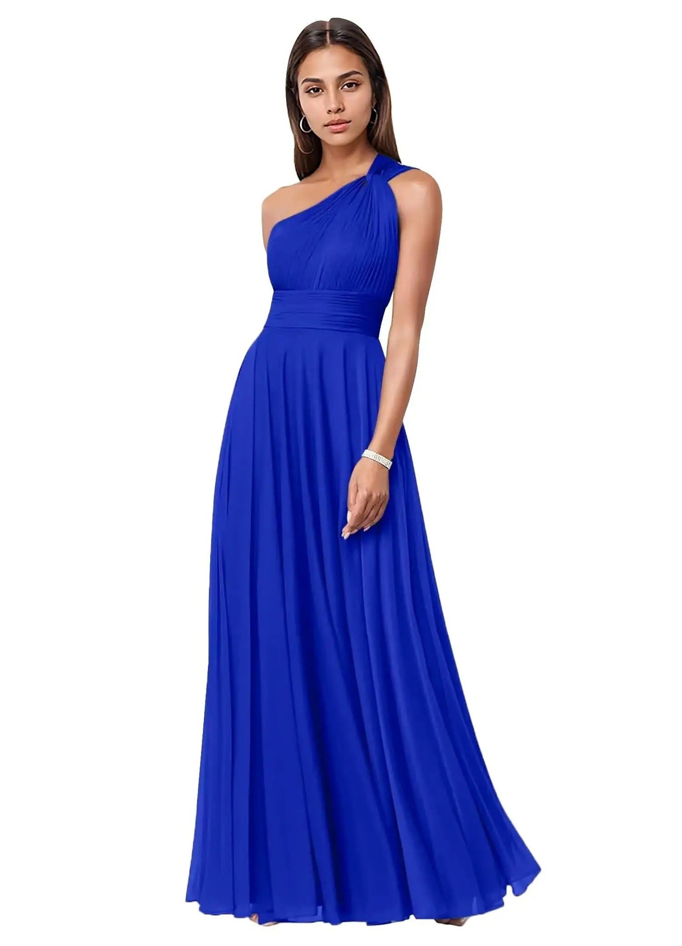 Robe de soirée en chiffon à une épaule