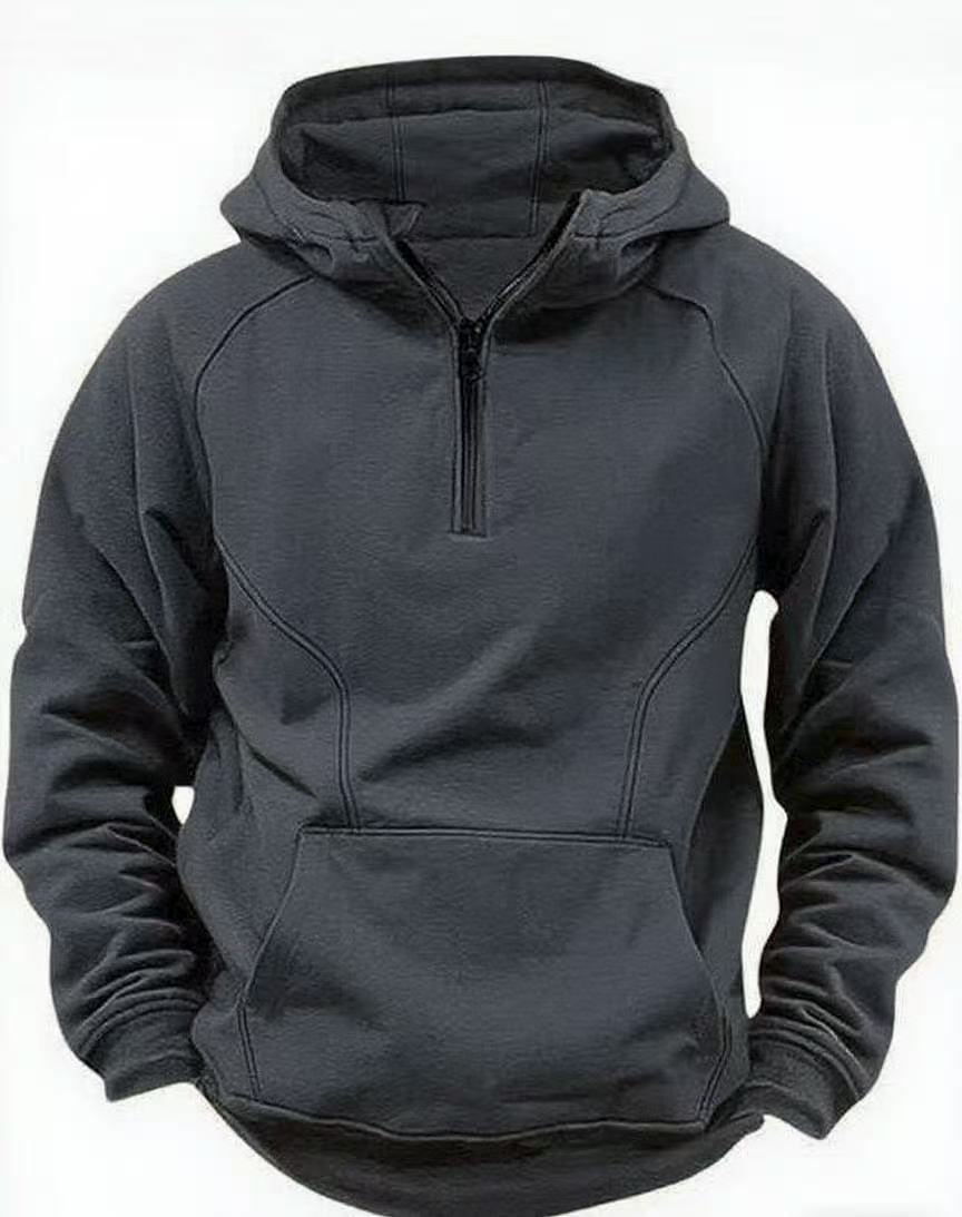 Veste rétro à capuche et fermeture éclair pour homme