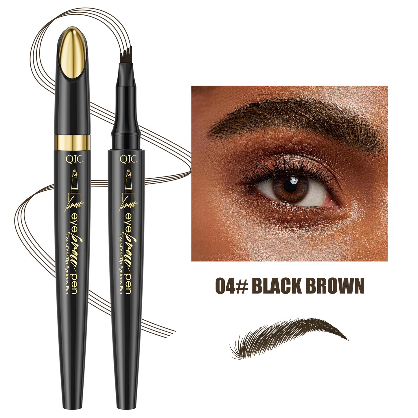 Stylo à sourcils liquide à quatre pointes