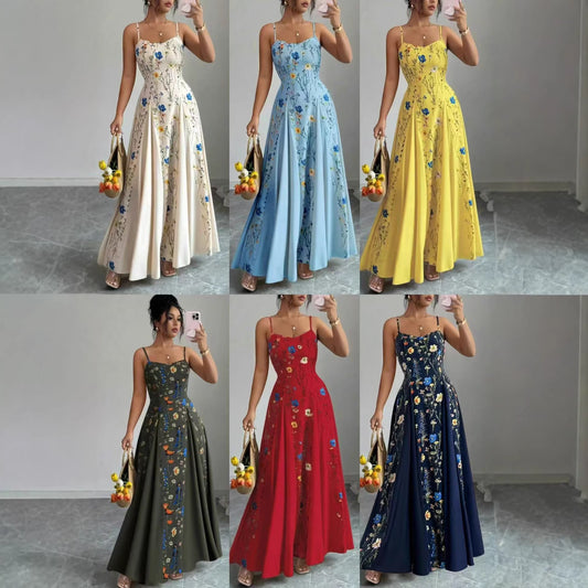 Robe sans manches à imprimé floral avec ceinture à la taille